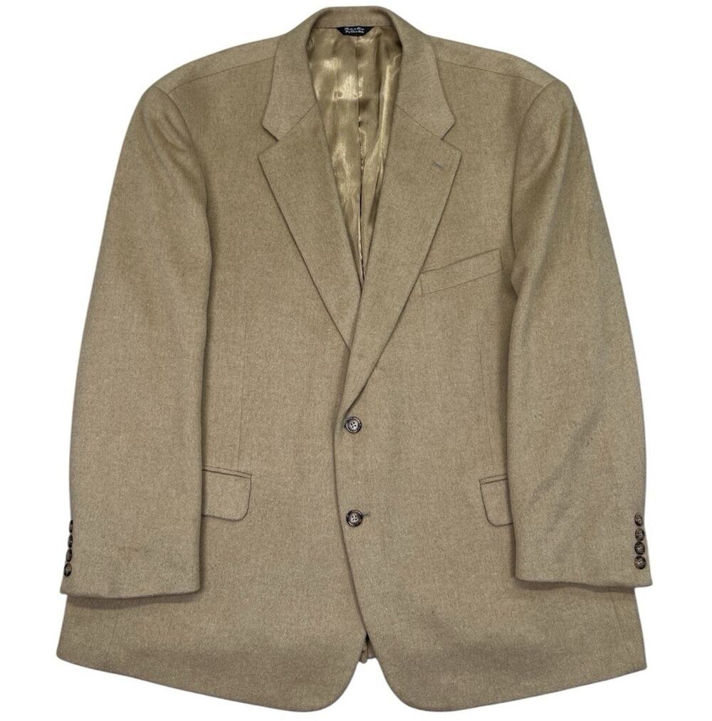 Vintage Bill Blass Men’s 100% Camel Hair Blazer Sport Coat 50R 2‑Button Tan